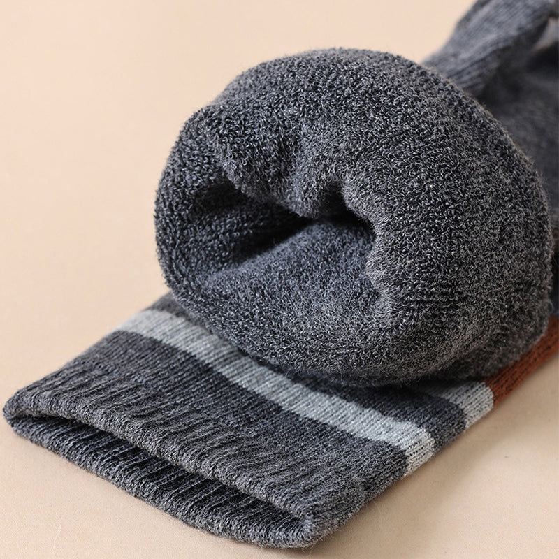 Mens Terry Toe Socks Cotton Striped Thick  Soft 5 Finger Socks For SweatAbsorbing Warmth  Party Dre 4