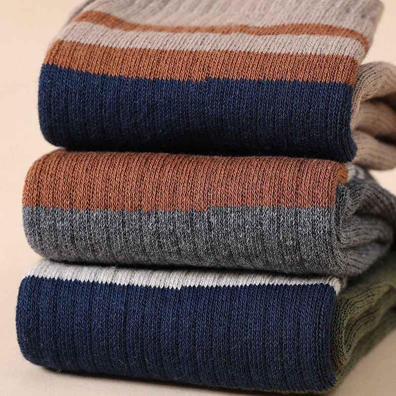 Mens Terry Toe Socks Cotton Striped Thick  Soft 5 Finger Socks For SweatAbsorbing Warmth  Party Dre 5