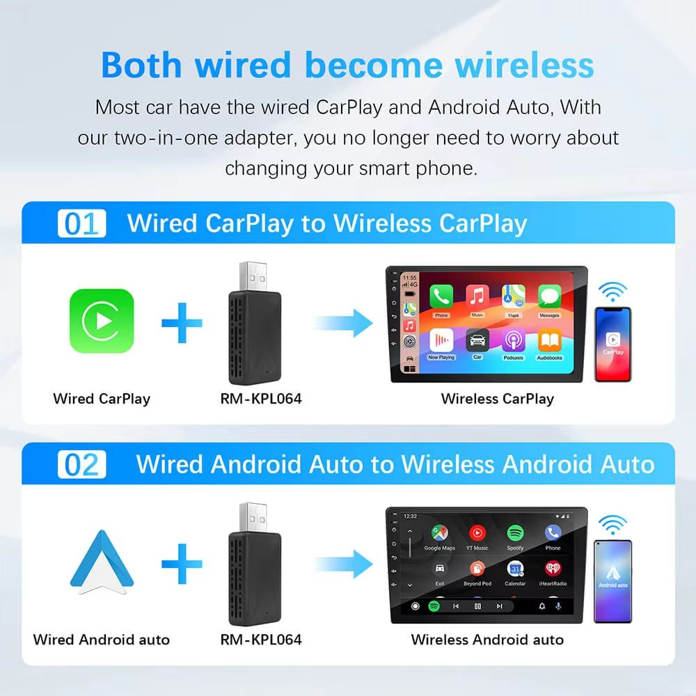 CarSync 2in1 PlugandPlay Wireless CarPlay  Android Auto Adapter 2