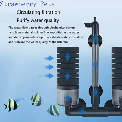 Aquarium Sponge Filter With Air Pump  Bio Filter For Clean  Healthy Fish Tanks 2