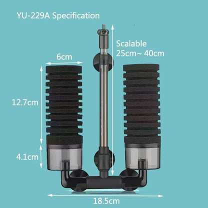 Aquarium Sponge Filter With Air Pump  Bio Filter For Clean  Healthy Fish Tanks 9