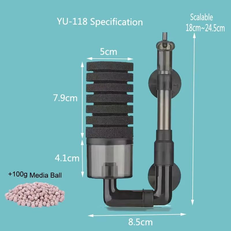 Aquarium Sponge Filter With Air Pump  Bio Filter For Clean  Healthy Fish Tanks 12