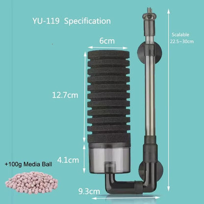 Aquarium Sponge Filter With Air Pump  Bio Filter For Clean  Healthy Fish Tanks 13