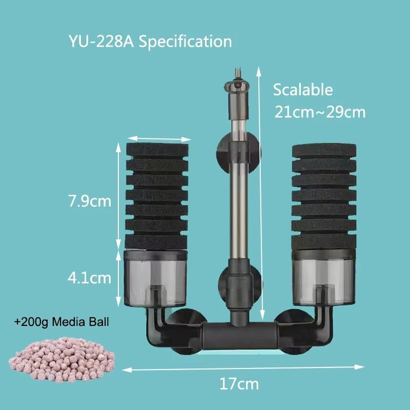 Aquarium Sponge Filter With Air Pump  Bio Filter For Clean  Healthy Fish Tanks 14