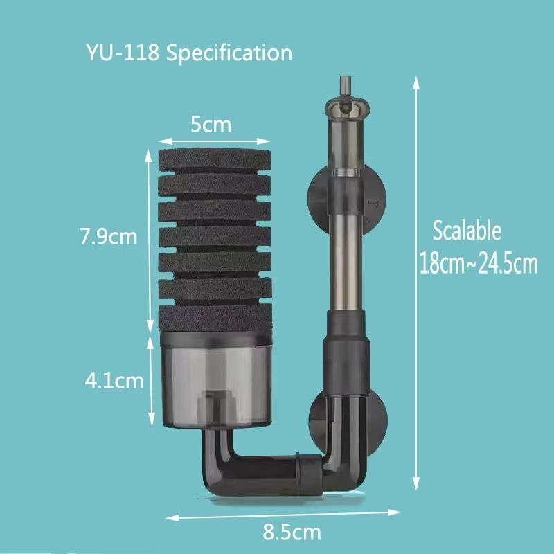 Aquarium Sponge Filter With Air Pump  Bio Filter For Clean  Healthy Fish Tanks 7
