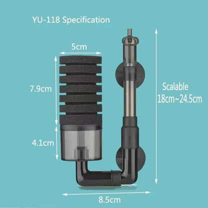 Aquarium Sponge Filter With Air Pump  Bio Filter For Clean  Healthy Fish Tanks 7