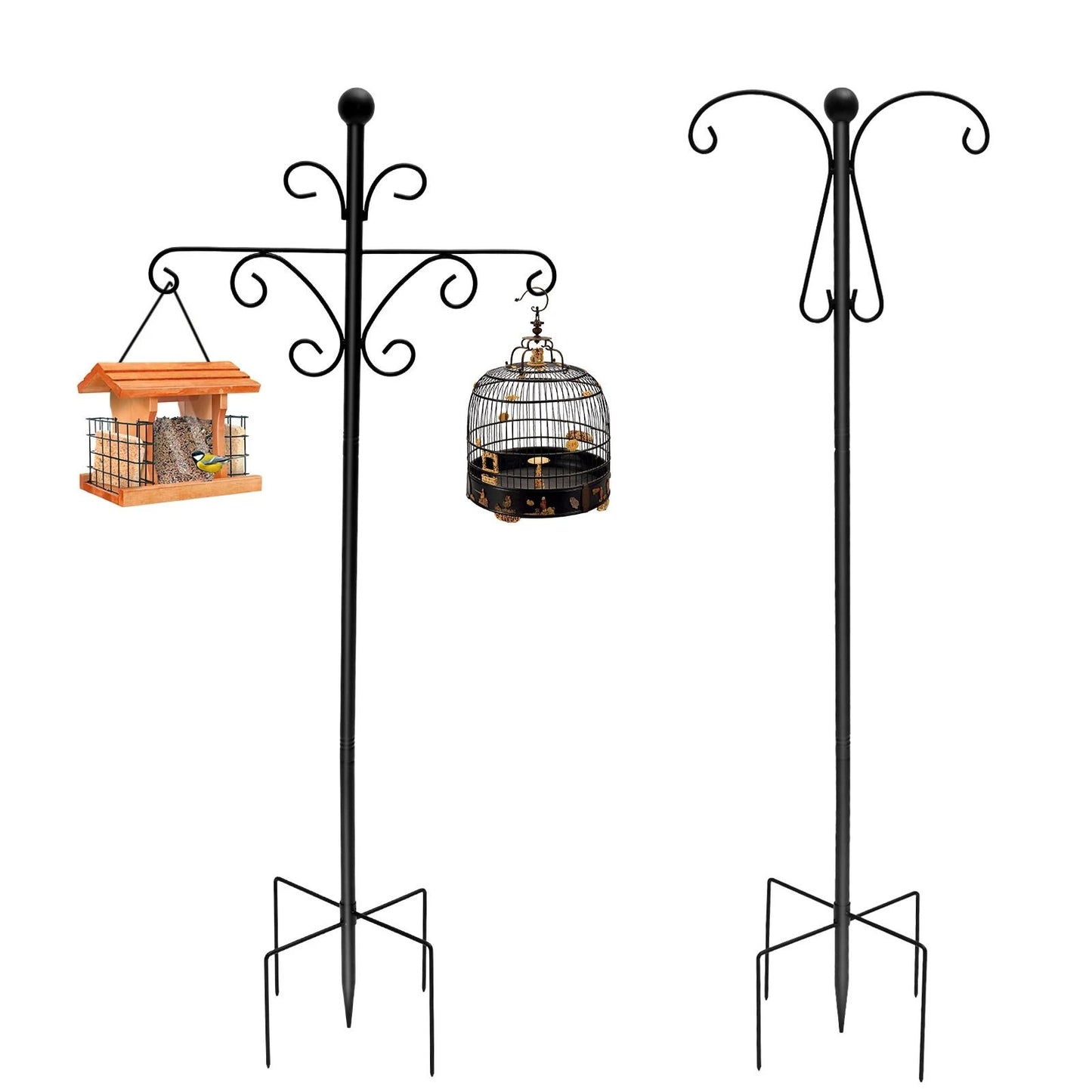 Adjustable Double Shepherd Hooks for Outdoor Garden Decor