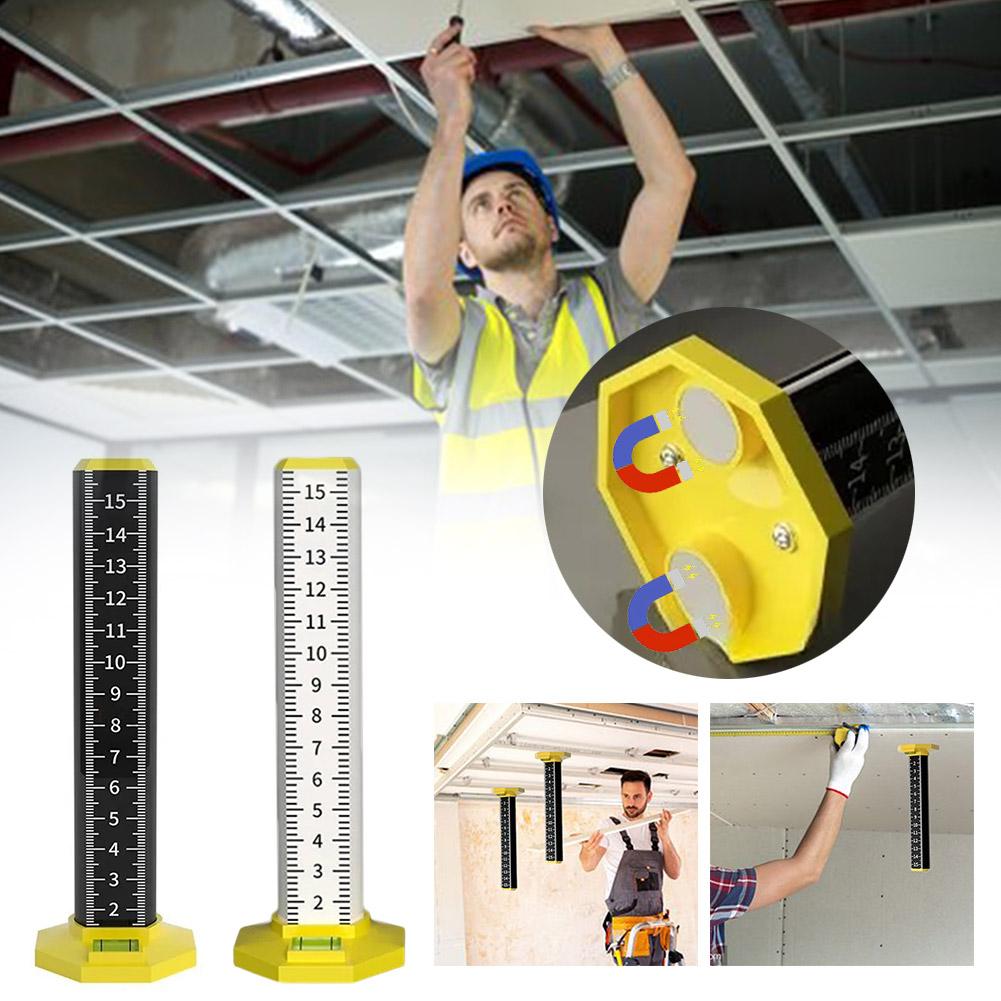 Upgraded Dual-Use Contour Ruler, Light Steel Leveling Artifact with Magnetic Base for Ceiling, Tile, and Wall Leveling