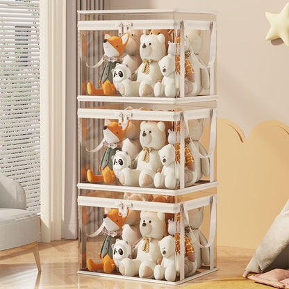 Large capacity transparent toy storage bag, household multifunctional storage basket, childrens clothes and comic book