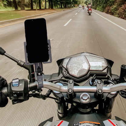 FANAUE Aluminum Motorcycle Phone Holder With Anti Vibration Device Adjustable Phone Mount For Motor