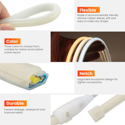 High Bright COB LED Strip Light 288LEDsm Waterproof IP65 Silicone Neon Strip For Kitchen Bedroom Ou 4