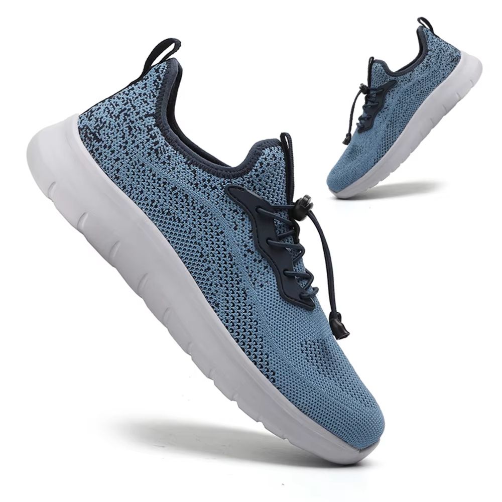 Mens Breathable Woven Sneakers  Lightweight Outdoor Running Shoes With Adjustable Buckle 8