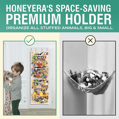 Stuffed Animal Storage Organizer Hanging Mesh Bag With 4 Metal Hooks 4 Large Pockets Baby Plush Toy 2