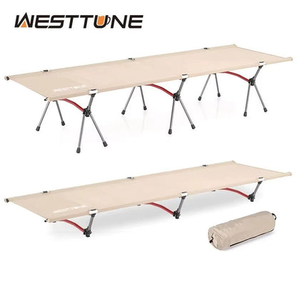 WESTTUNE Portable Camping Cot – Ultralight Folding Bed with Aluminum Alloy Frame for Outdoor Hiking & Travel