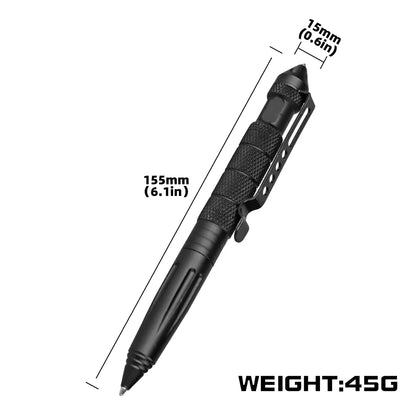 Self Defense Supplies Tactical Pen, Multifunctional Metal Glass Breaker, Emergency Survival Gear Anti Skid