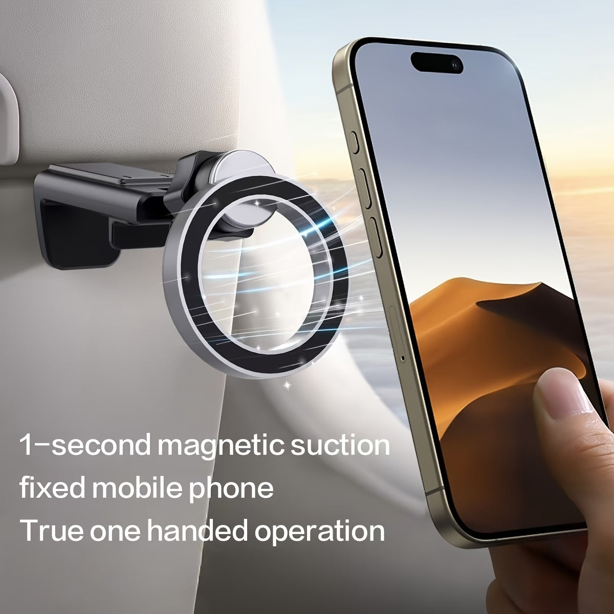 Universal Magnetic Cell Phone Holder, Airplane Travel Essentials Tray Table Phone Mount & Adjustable Desktop Holder