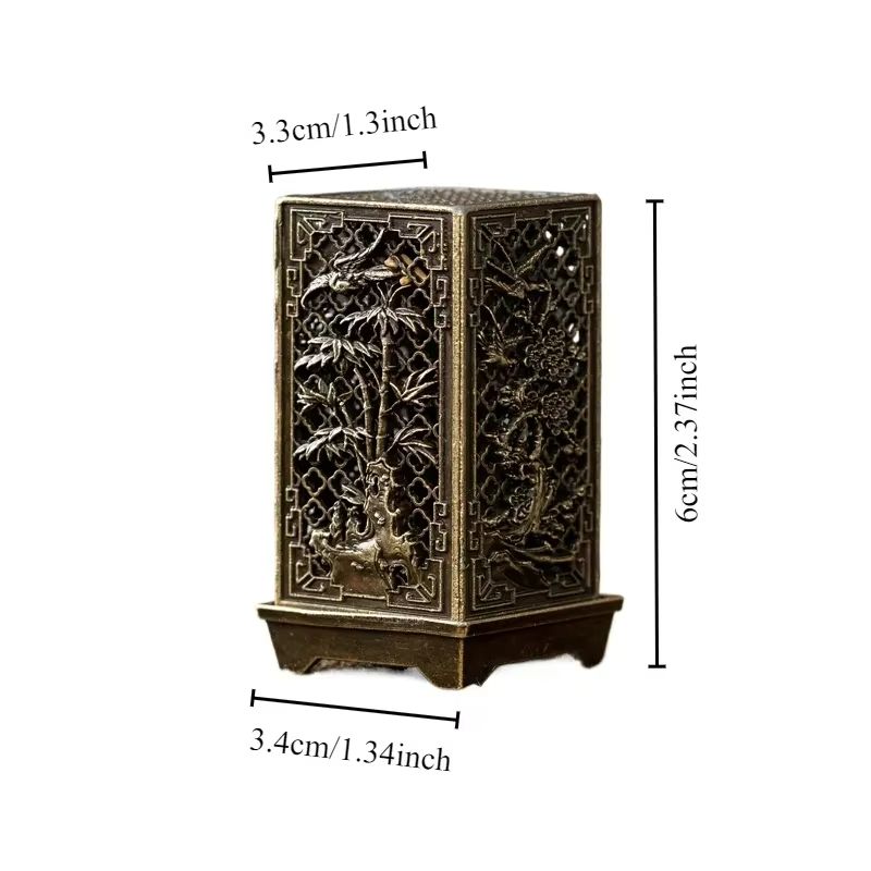 Elegant Alloy Incense Burner  Vertical Square Design For Aromatherapy  Home Decor 5