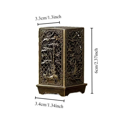 Elegant Alloy Incense Burner  Vertical Square Design For Aromatherapy  Home Decor 5