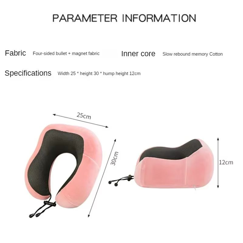 Premium UShaped Memory Foam Travel Pillow With Neck Support  Gentle Massage 1