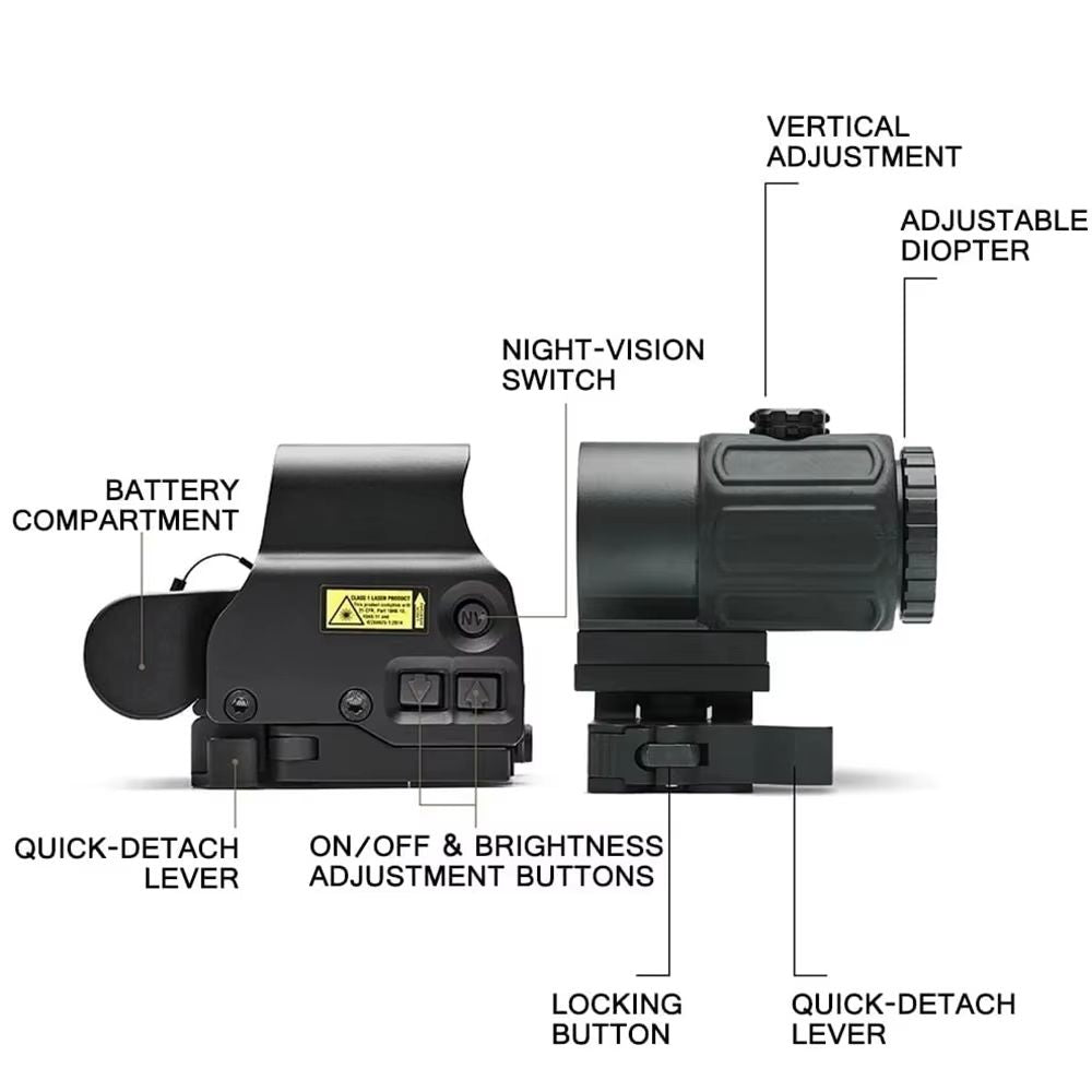 Tactical 558G43 Holographic Red Dot Sight With 20mm Rail Mount  Quick Detach Lever  Hunting  Airsof 2