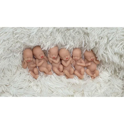 Set Of 6 Mini Silicone Reborn Baby Dolls Soft Full Body AntiStress Collectible Toys 4