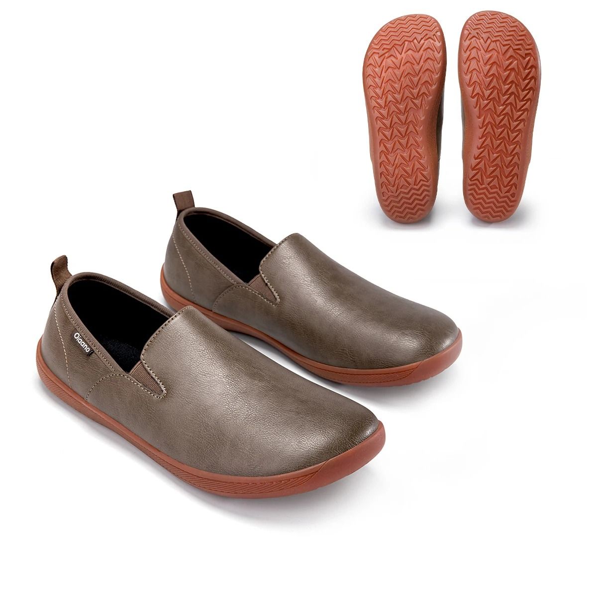 Wide Toe Minimalist Leather Slip On Sneakers For Men 9