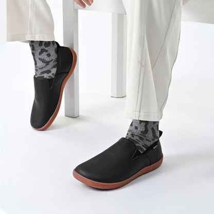 Wide Toe Minimalist Leather Slip On Sneakers For Men 6