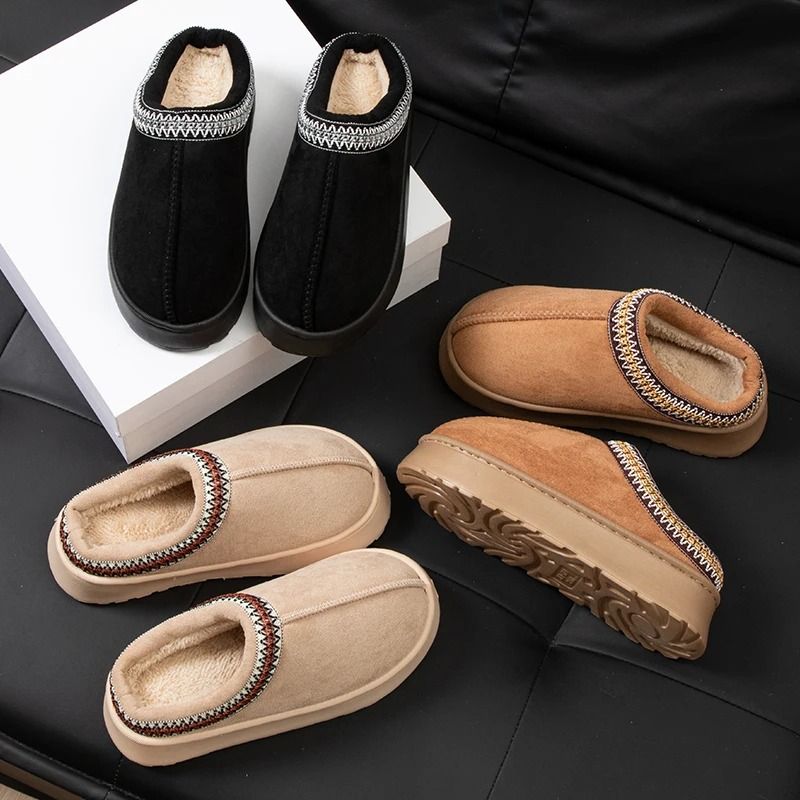 Winter Plush Women Slippers Anti Slip Thick Sole Warm Indoor Outdoor
