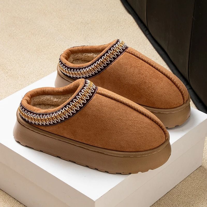 Winter Plush Women Slippers Anti Slip Thick Sole Warm Indoor Outdoor 2