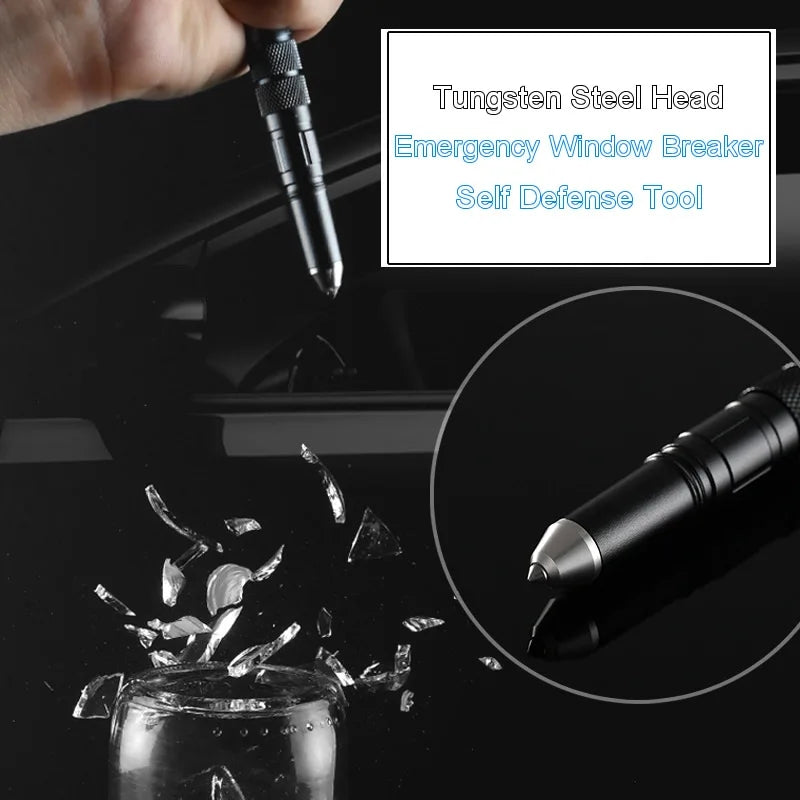 4 In 1 Portable Multifunctional Tactical Pen Outdoor Defense Anti Skid Ballpoint Pen Flashlight Gla 2