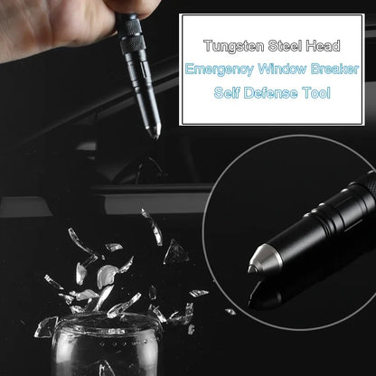 4 In 1 Portable Multifunctional Tactical Pen Outdoor Defense Anti Skid Ballpoint Pen Flashlight Gla 2