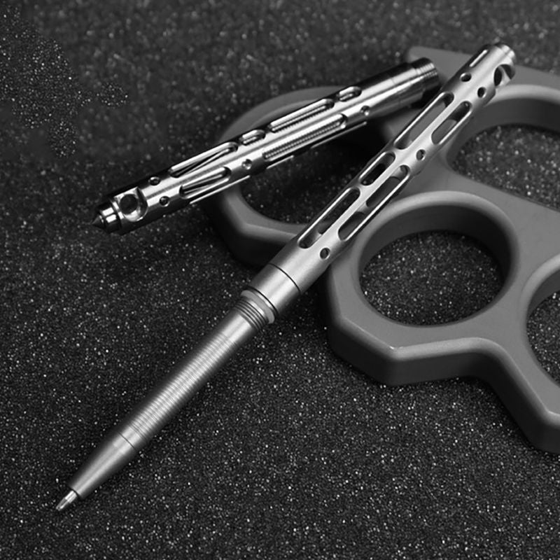 Self Defense Outdoor Tool Keychain Titanium TC4 Tactical Pen, Portable Pocket Business Writing Pen Broken Window Tool