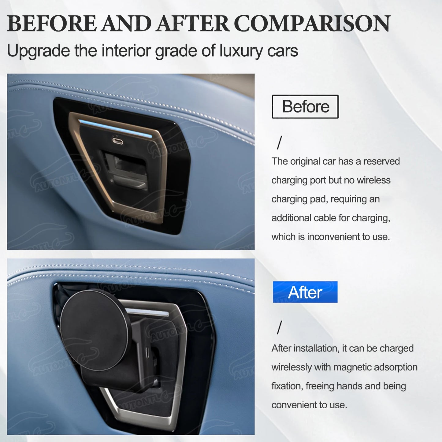 BMW 5 Series G60 G61 G68 Phone Holder Seat Backrest Magnetic Wireless Charging Mount For 530i VIII  3