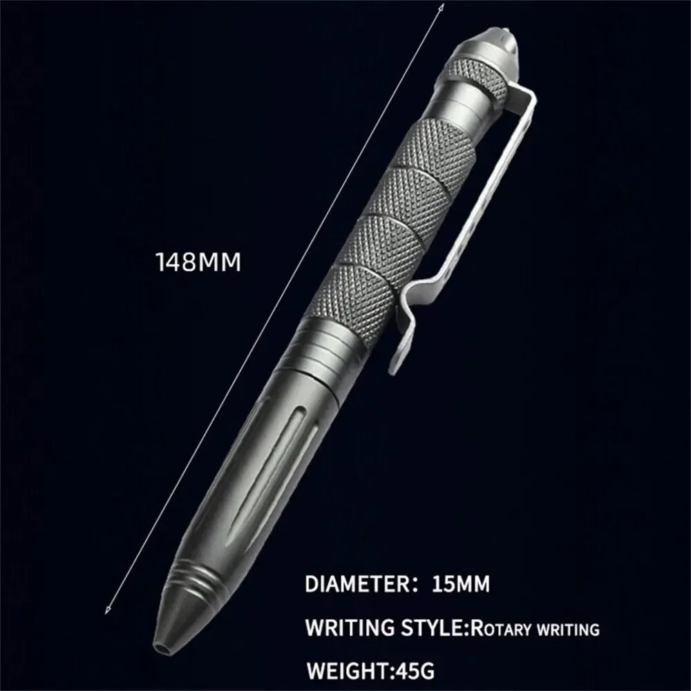 High Quality Self Defense Pen Aluminum Glass Breaker Multi Functional Tactical Pen Steel Anti Skid  1
