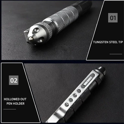 High Quality Self Defense Pen Aluminum Glass Breaker Multi Functional Tactical Pen Steel Anti Skid  4