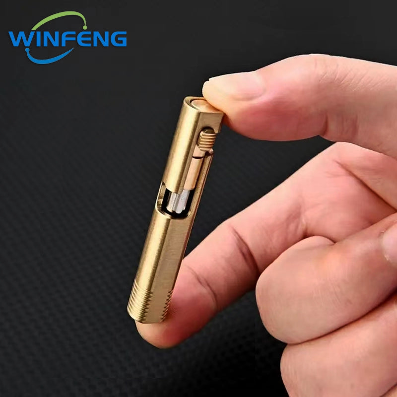 Retro Brass Mini Bolt Action Ballpoint Pen Business Signature Pen Outdoor Camping Tactical Writing  1