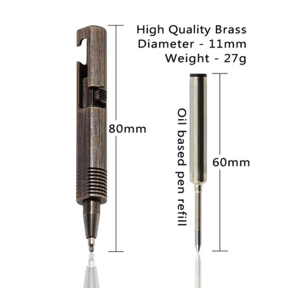 Retro Brass Mini Bolt Action Ballpoint Pen Business Signature Pen Outdoor Camping Tactical Writing  2