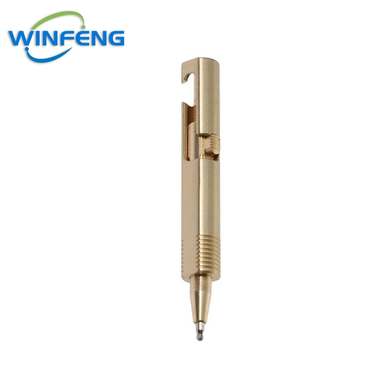 Retro Brass Mini Bolt Action Ballpoint Pen Business Signature Pen Outdoor Camping Tactical Writing  6