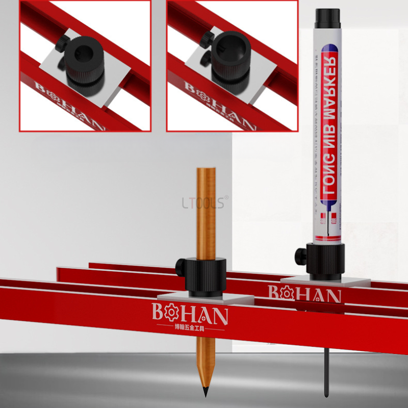 300mm Premium Contour Gauge Scribe Tool, Adjustable Pencil Holder, Locking Profile Scribing Ruler for Woodworking