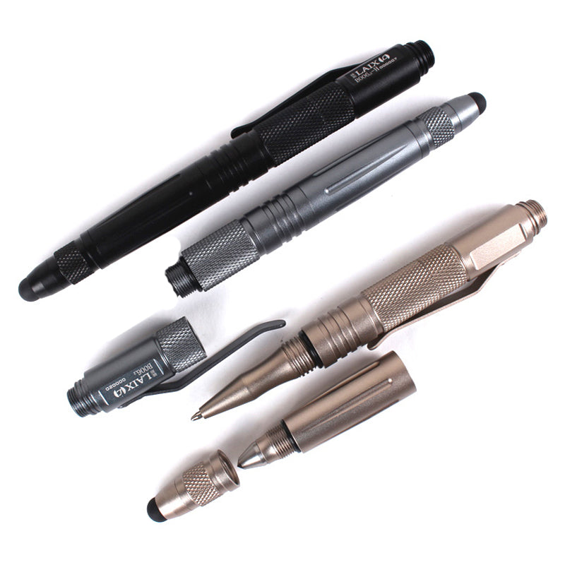 Portable Tactical Pen Self Defense Tool with Flashlight, Bottle Opener, Glass Breaker, Outdoor Emergency EDC Gift Box