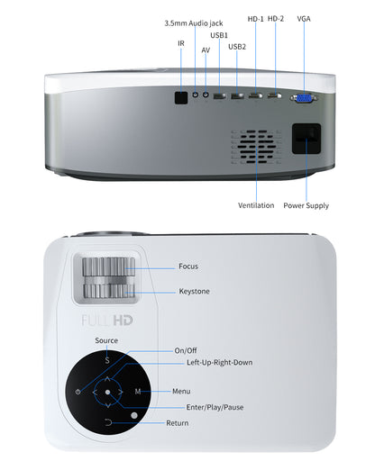 C6A 300inch Android 90 Smart Projector 1080P Full HD Home Theater Cinema With WIFI 5G  Phone Beamer
