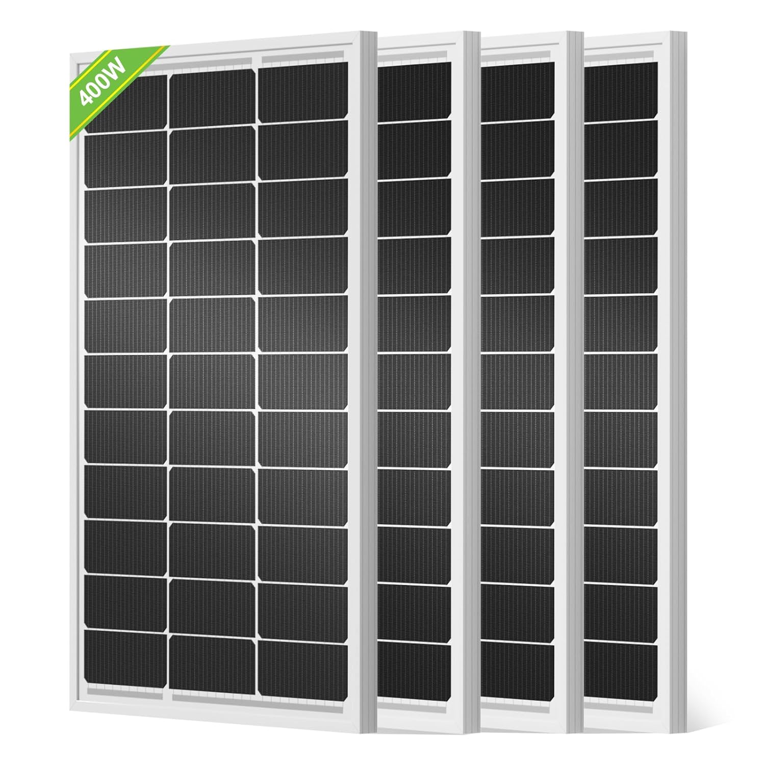 400W Solar Panel Kit, 18V Monocrystalline Modules for Off-Grid Power, 12V Battery Charging for Home, RV, Boat