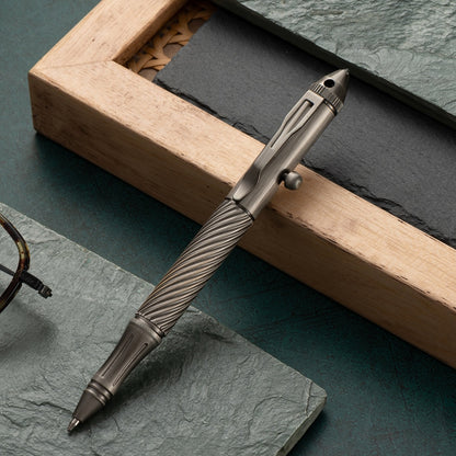 Creative Outdoor Retro EDC Brass Bolt Tactical Pen with Tungsten Steel Head, Multi Functional Survival Pen, Pocket Tool