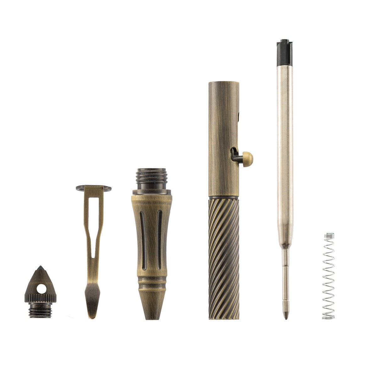 Creative Outdoor Retro EDC Brass Bolt Tactical Pen with Tungsten Steel Head, Multi Functional Survival Pen, Pocket Tool