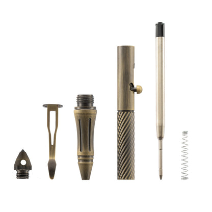 Creative Outdoor Retro EDC Brass Bolt Tactical Pen with Tungsten Steel Head, Multi Functional Survival Pen, Pocket Tool