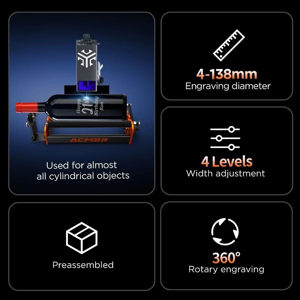 Laser Rotary Roller For Engraving Cylindrical Objects 5