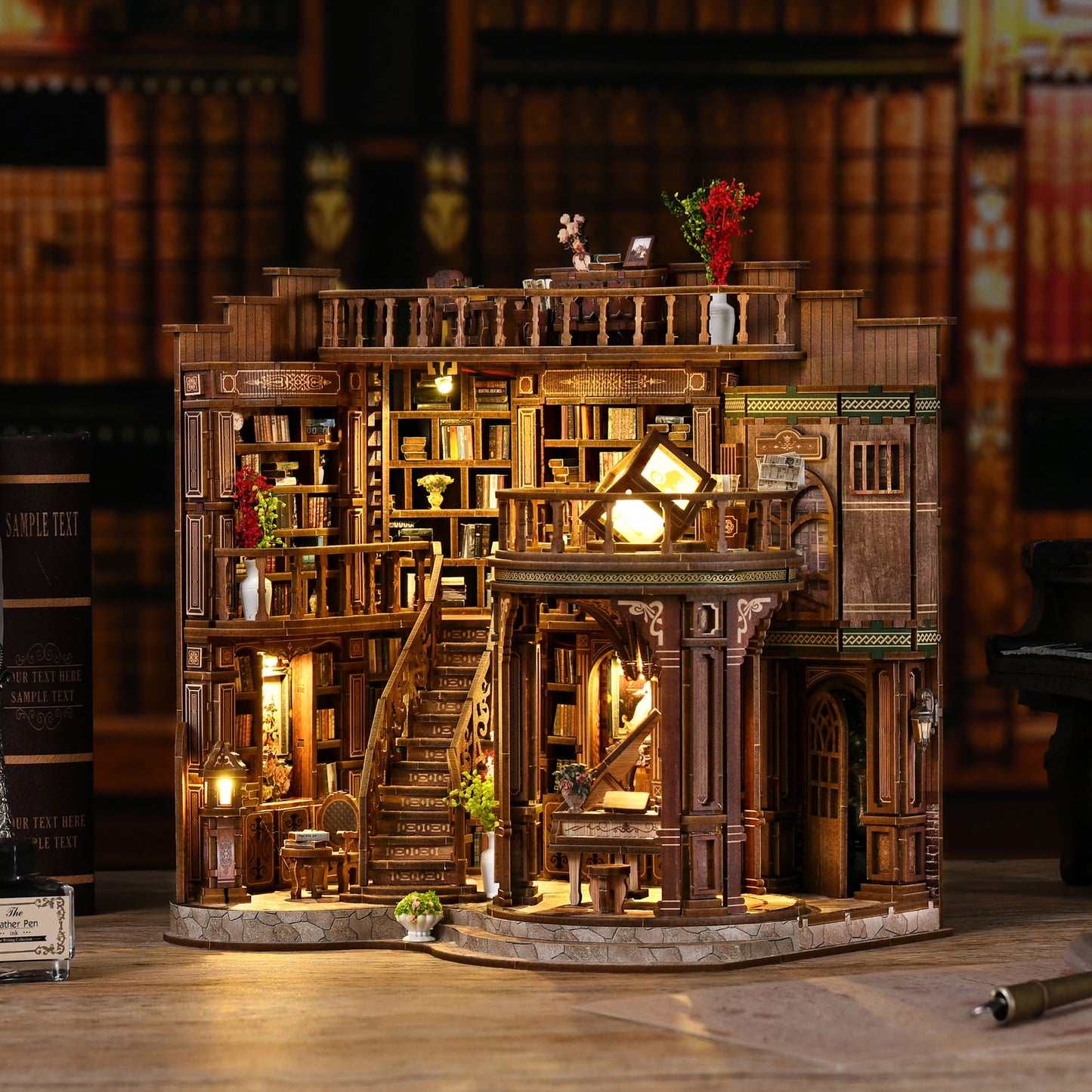 DIY handmade toy sets, book house assembly, architecture, miniature kits, book models, ornaments, room decorations