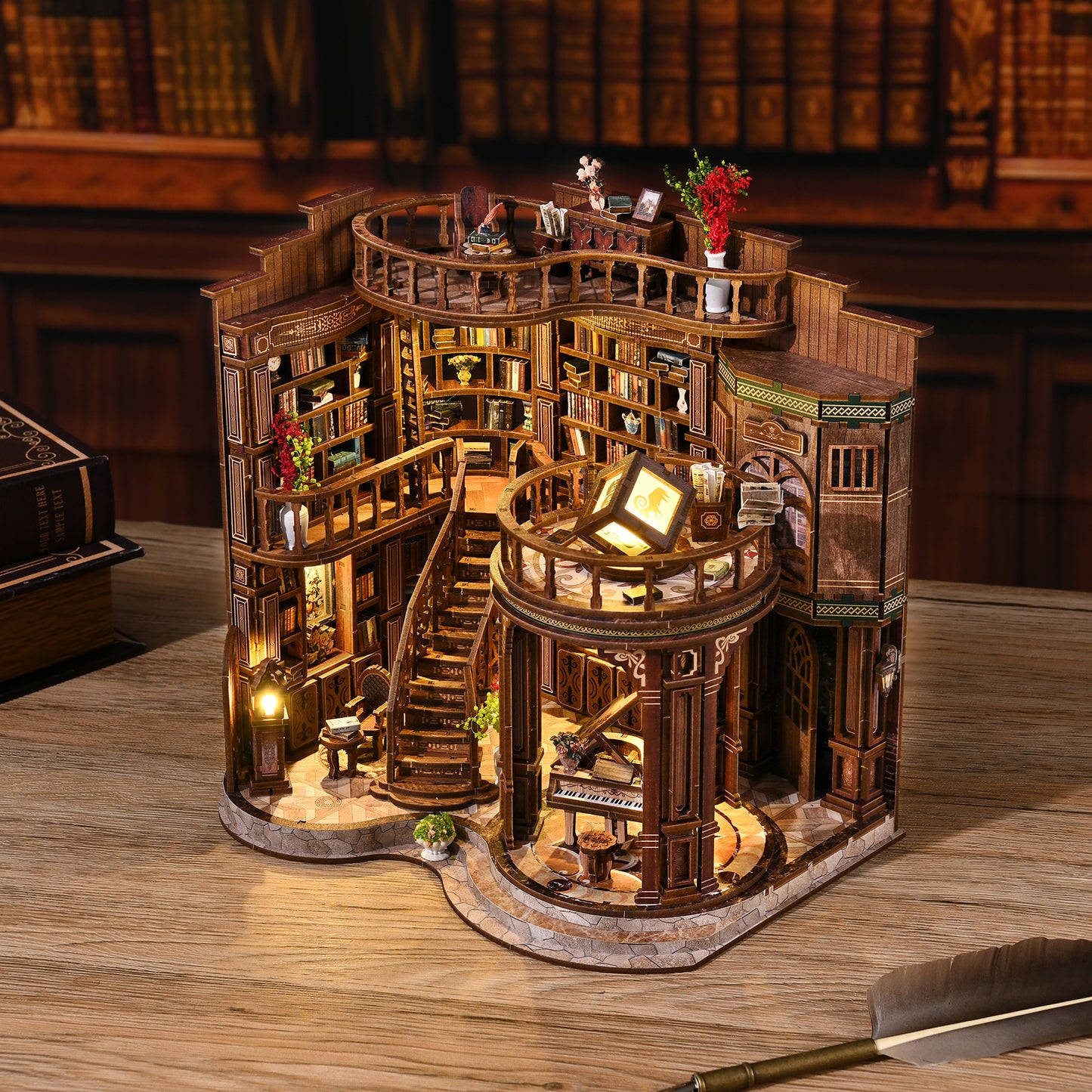 DIY handmade toy sets, book house assembly, architecture, miniature kits, book models, ornaments, room decorations