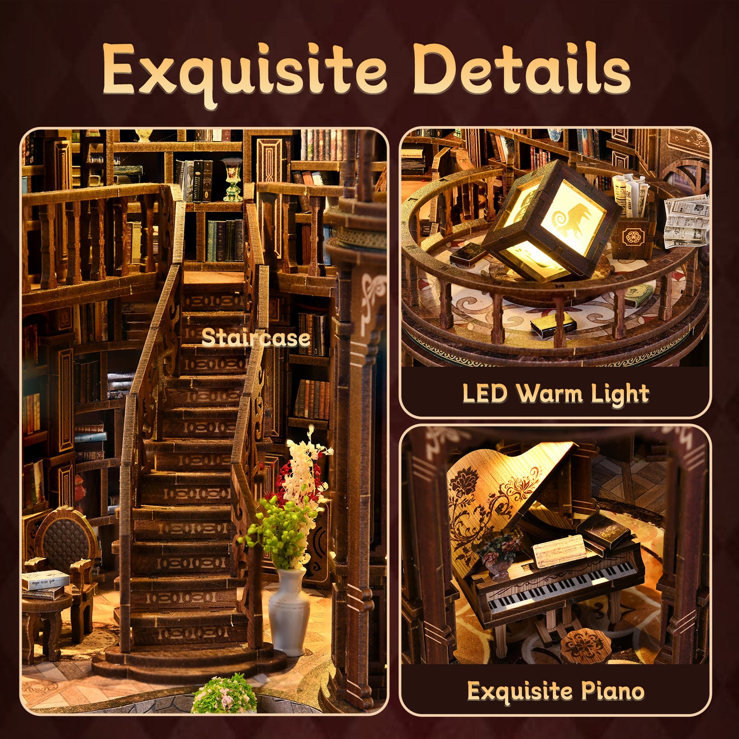 DIY handmade toy sets, book house assembly, architecture, miniature kits, book models, ornaments, room decorations