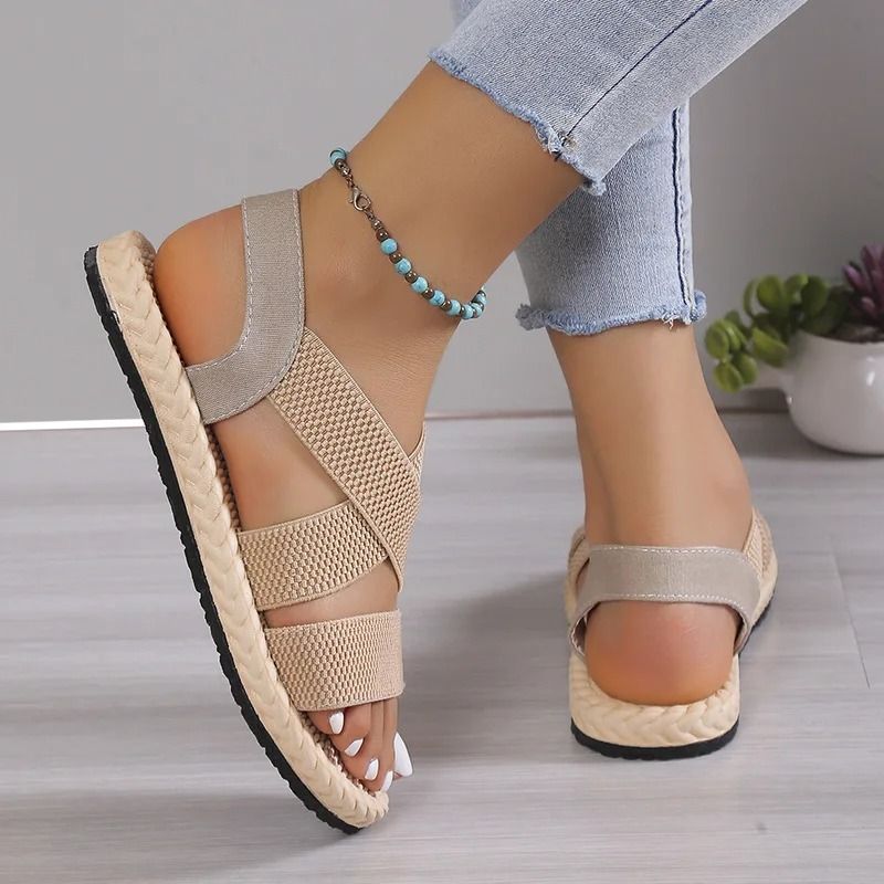 Comfort Fit Black LaceUp Flat Sandals For Women 11